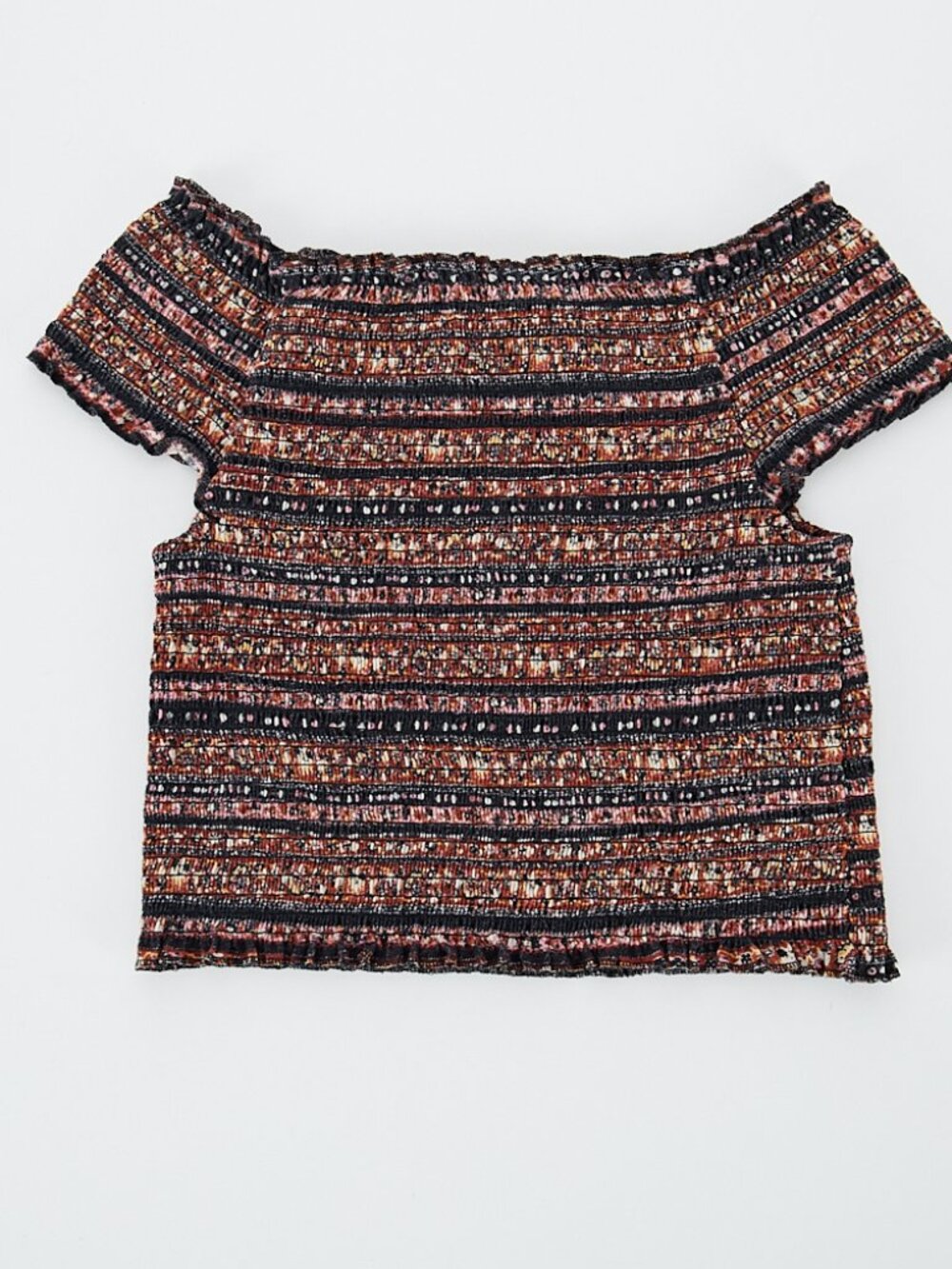 Vintage y2k Mossimo Smocked Off Shoulder Crop Top Women's Small